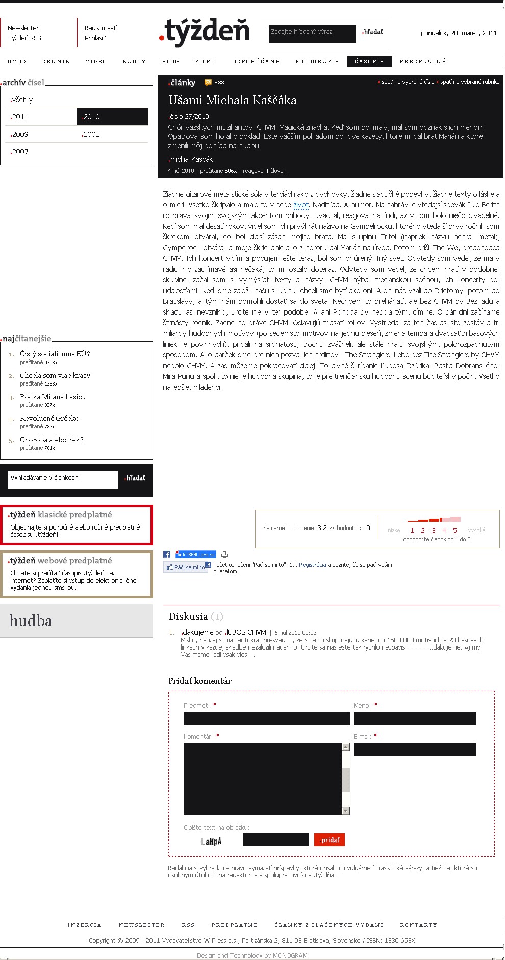 Článok: Ušami Michala Kaščáka