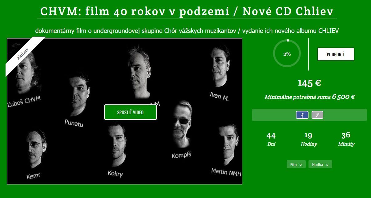 Zbierka na film a CD
